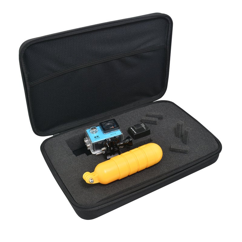 Ruittos Large Carrying Case with Customizable Foam Protective Storage Case for Sports Camera SJCAM Monopole Accessories Yi 4K LCD SD Cards Batteries Feiyu Gimbal Digital Camera Case - Image 1